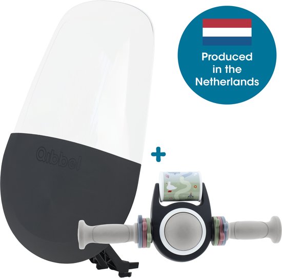Qibbel Air windscherm met toybar. Nederlandse vlag met "Produced in the Netherlands".