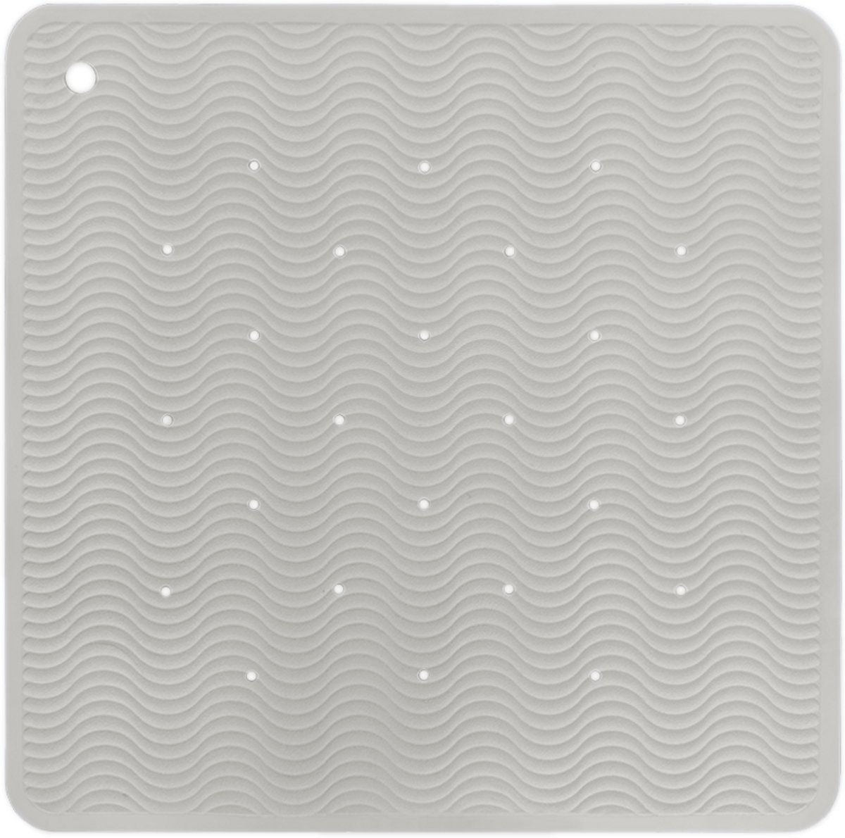 HEVEA Wave Badmat Square - Granite