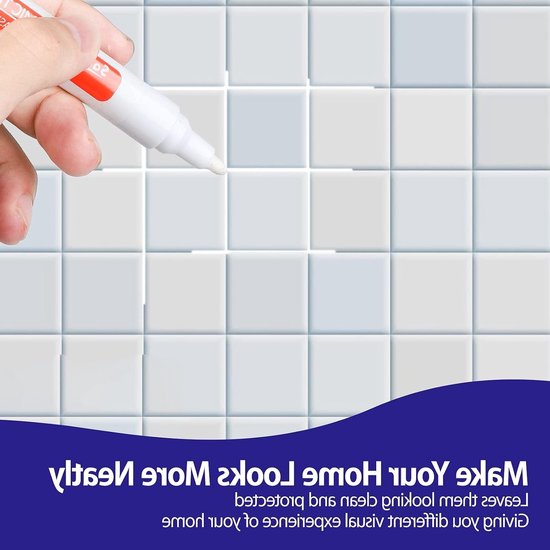 6 Stuks Grout Marker Wit voor Tegels, Grout Pen voor Badkamer en Keuken, Herstel van Tegelvoegen, Grout Reparatie Pen met Vervangende Tegel en Onderhoudsoplossingen — afbeelding 3