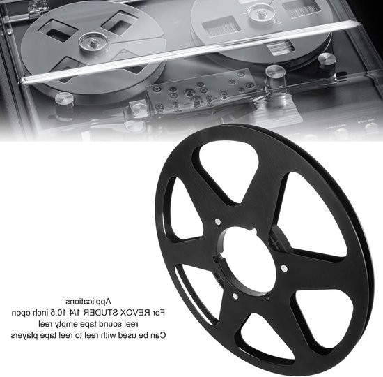 Ophaalspoel 10,5 Inch van Aluminium voor Geluidsopnames, 6 Windweerstandsgaten, Stevige Lege Tapespoel voor Professionele Opnames en Muziekproductie (Zwart) — afbeelding 5
