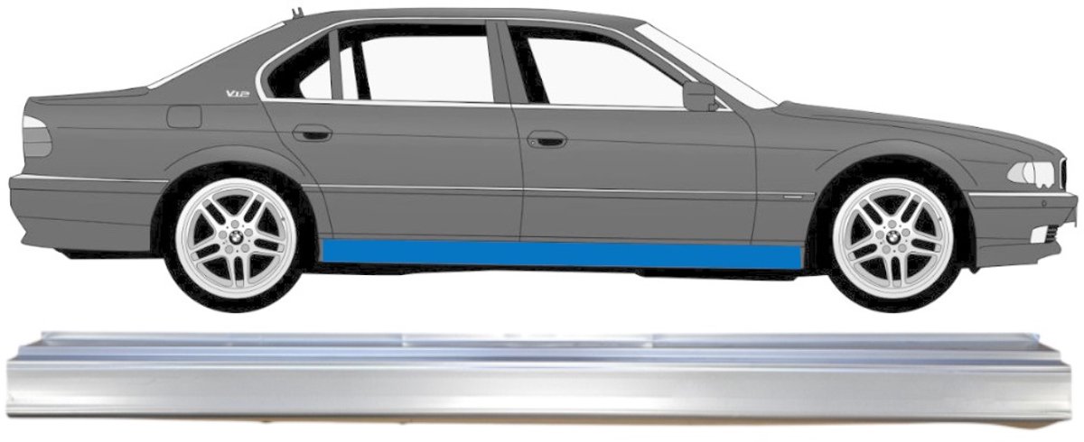 Reparatie dorpel voor BMW 7 E38 1994-2001 / Links = Rechts (symmetrisch)