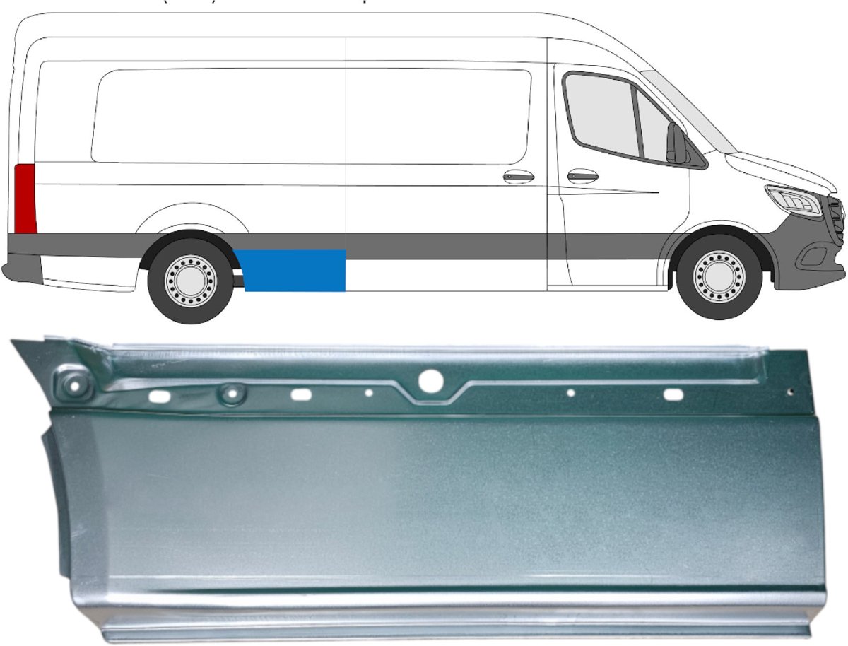 Reparatiepaneel achterspatbord voor Mercedes Sprinter 2018- / Rechts