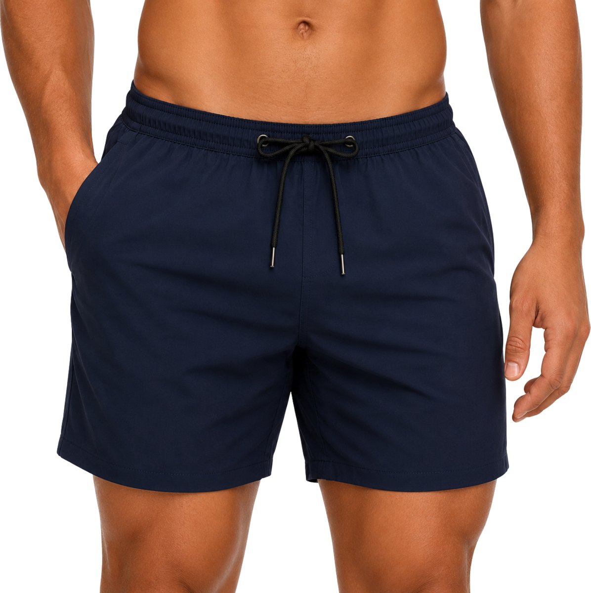 Zwembroek - Donkerblauw - Maat XL - Sneldrogende Zwemshort - Elastische Tailleband met Trekkoord - Mesh Binnenvoering - Lichtgewicht Strandshort & Beachwear
