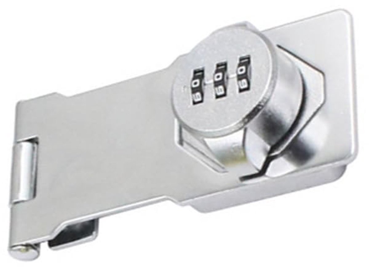 Dailygoods- Hasp Lock 4,5 Inch - Cijferslot - 3-Cijferige Combinatie - Privacy Locker - Draaiknop - Eenvoudige Installatie - Combinatieslot