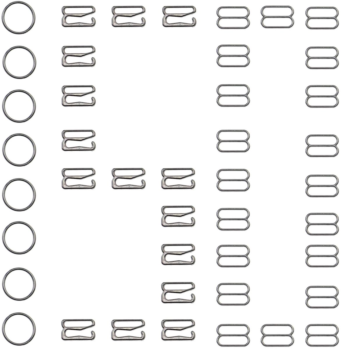 Dailygoods- Lingerieslippers 150 stuks - Haak/sluiting - Verstelbare riem - Clips voor schuifringen - Ondergoed - Hoogwaardig metaal - Haaksluiting