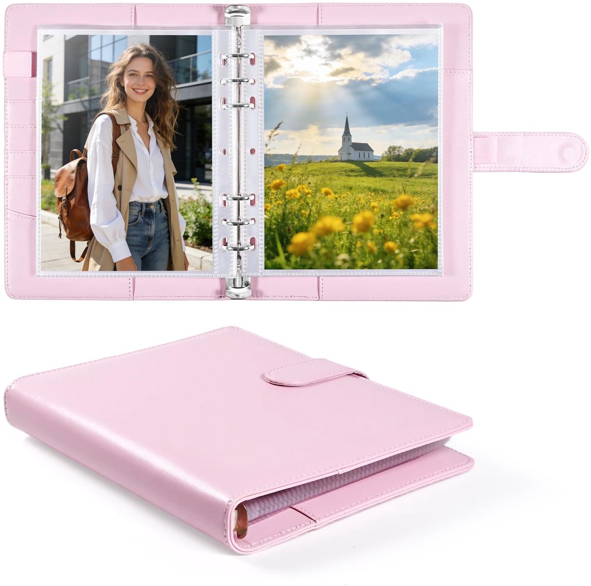 Dailygoods - Fotoalbum 13x18 cm - 30 Bladen voor Fotokaarten en Documenten (Roze)