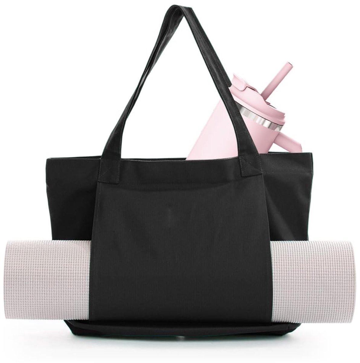 Dailygoods - Yogatas - Waterdichte Gymtas met Vak voor Yogamat - Zeeblauw/Zwart