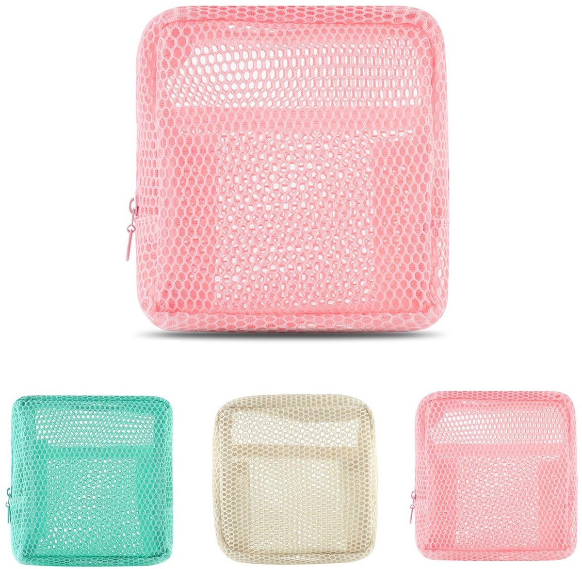 Dailygoods- Toilettas Dames - Kleine Opbergtas met Ritssluiting - Draagbare Reistas - Geschikt voor Schoonheidsaccessoires - Zacht en Fris Ontwerp - Transparant Design - Make-uptas