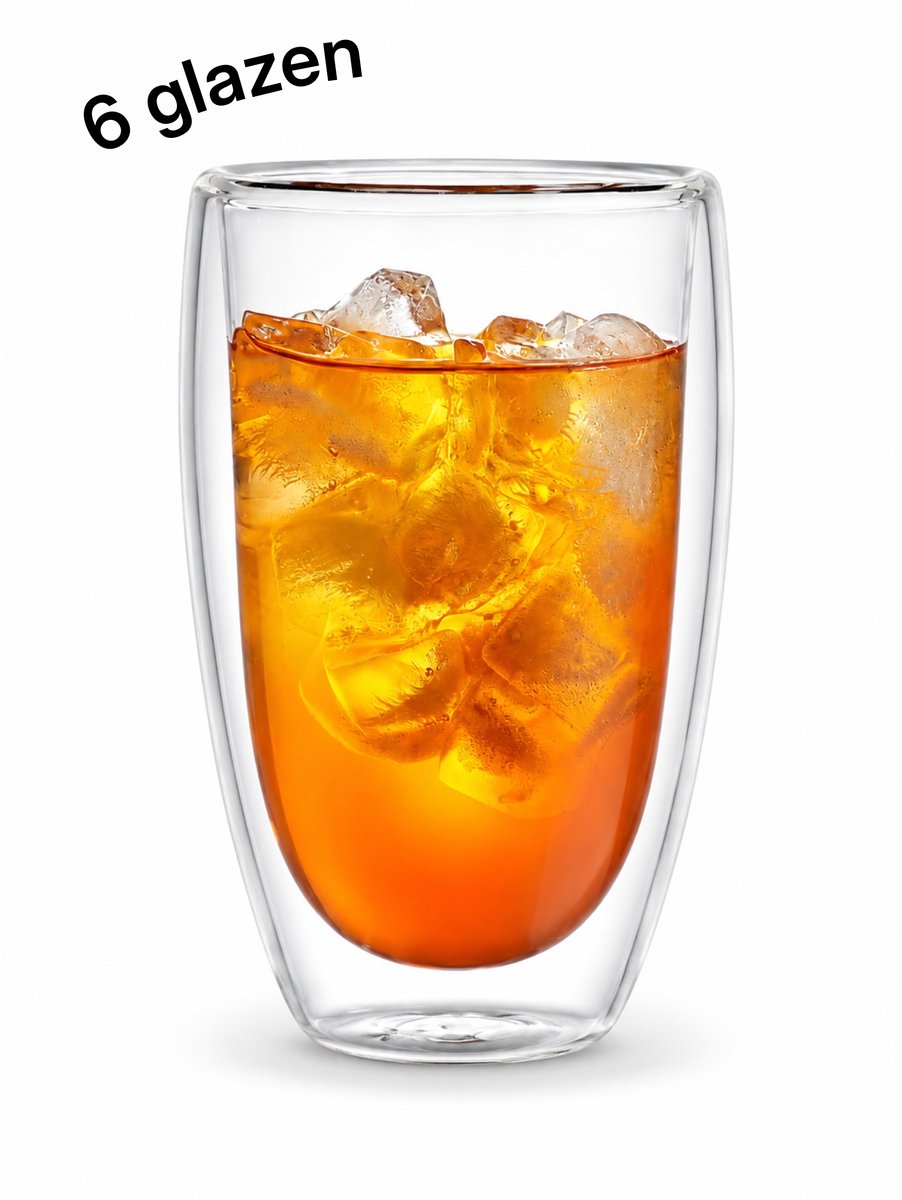 Proefer - 6x Dubbelwandige Glazen – 450 ml – Luxe Hittebestendige Thermoglazen – Voor Koffie, Thee, Cappuccino & Latte Macchiato – Vaatwasserbestendig & Isolerend – Premium Kwaliteit Koffieglazen & Theeglazen