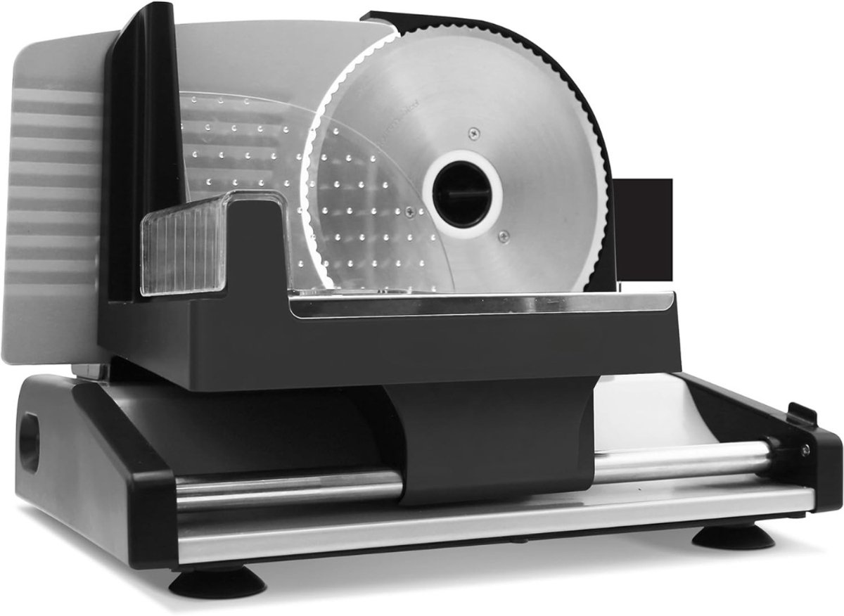QORA® Vleessnijmachine - Snijmachine Allessnijder - Vlees Snijmachine voor Thuis - Zwart - 28cm x 26cm x 36cm