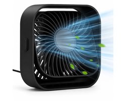 Twenty4seven® Mini Tafelventilator - Oplaadbaar & Draadloos - Zwart - Bureau Ventilator met 3…