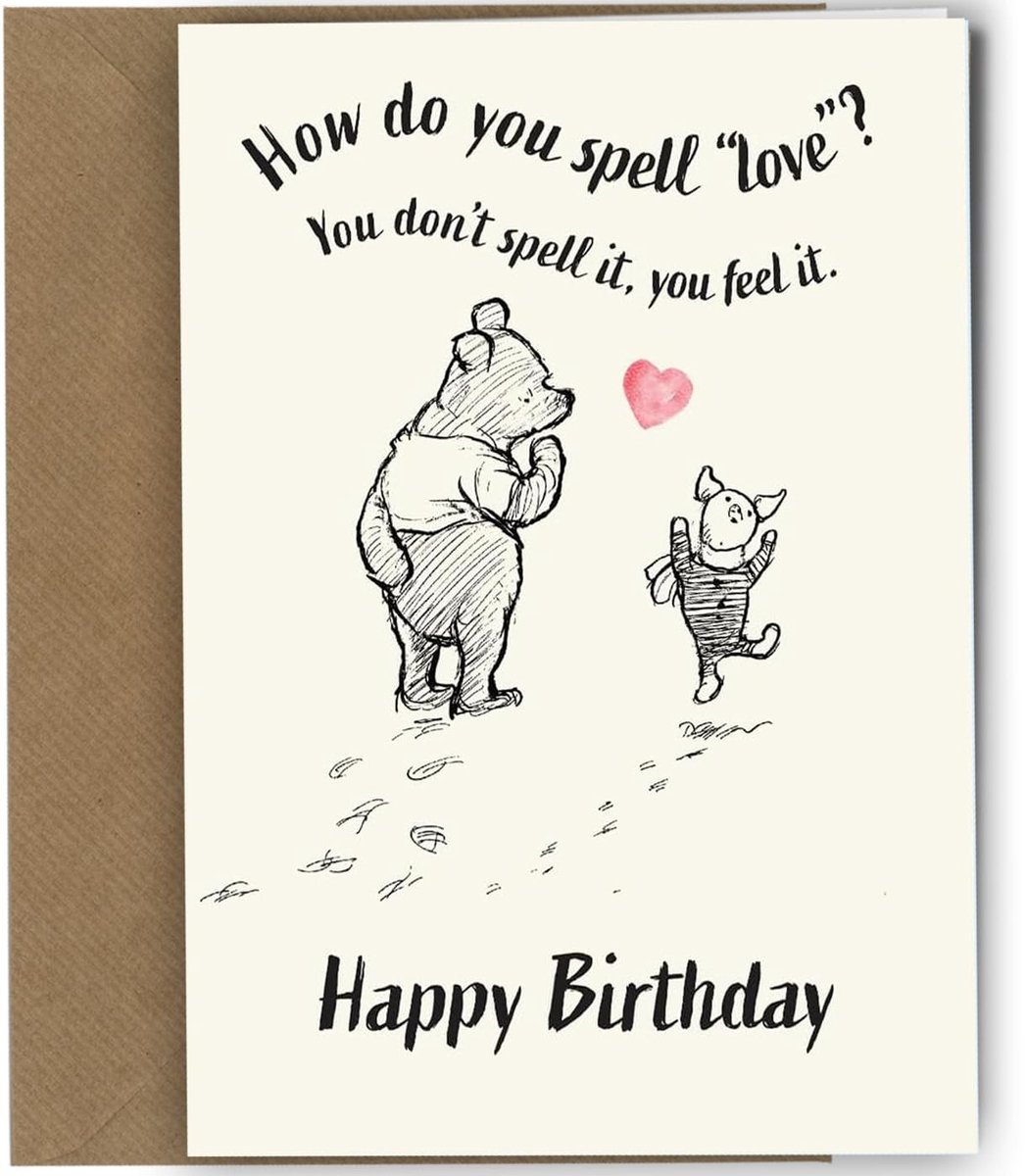 Dailygoods - Verjaardagskaart voor Mama - Papa Poeh en Knorretje - Unieke Cadeaukaart