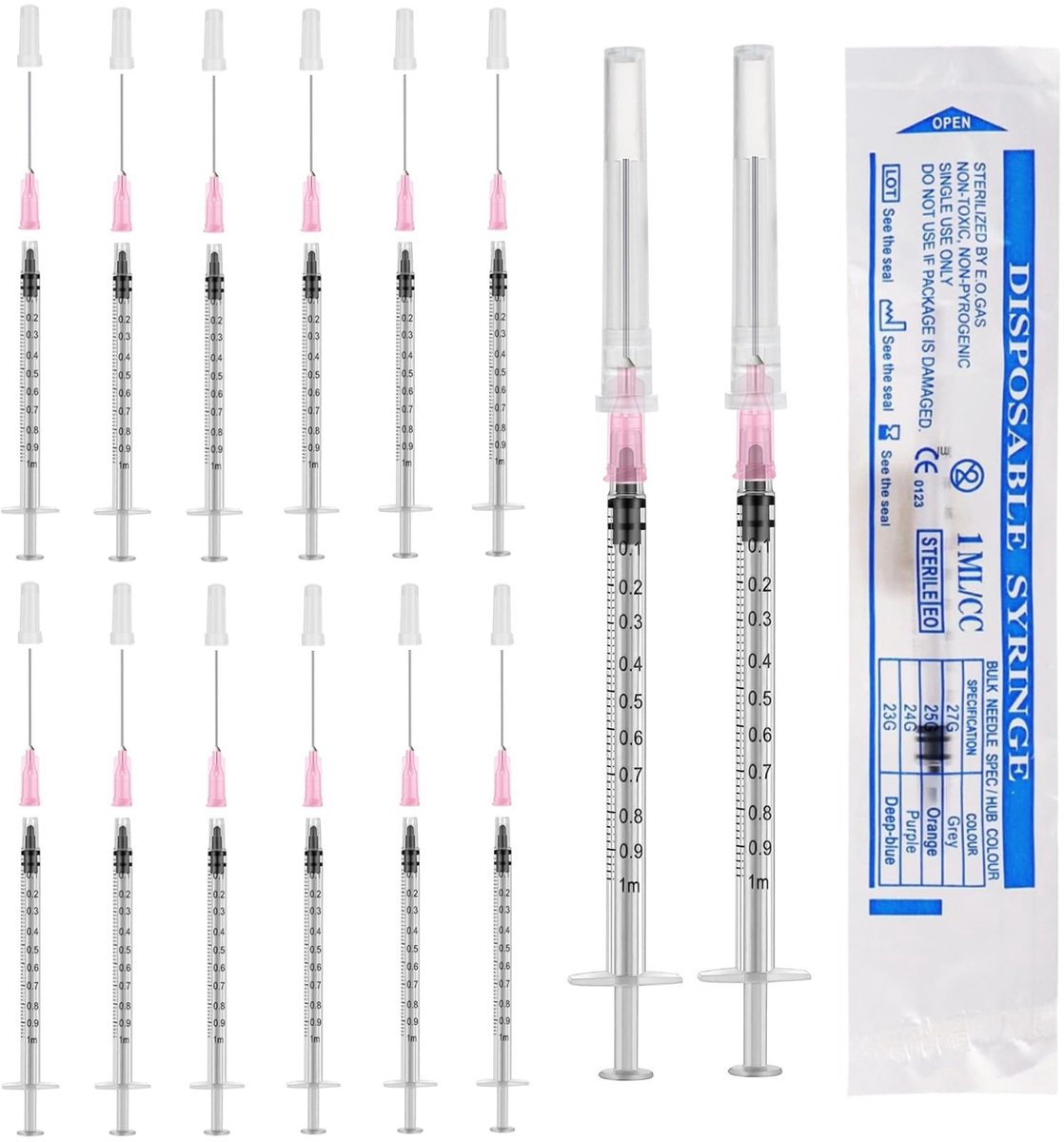 Dailygoods- Spuitset 12 stuks 1ml - Luer spuit met stompe naalden - BPA-vrij - Medisch gebruik - Kunst- en handwerkprojecten - Veilig en herbruikbaar