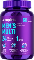 Suplint Multivitamine Man – Complete multivitamine voor mannen – 24 vitaminen & mineralen – Met o.a. Vitamine D, Magnesium, Zink & Vitamine B12 – 1 capsule per dag – 60 capsules