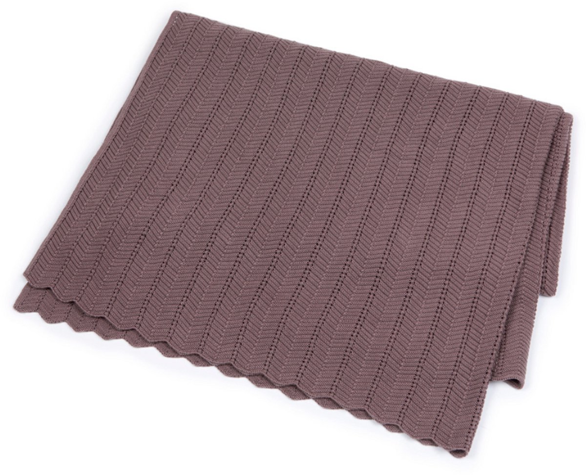 Smallstuff - Baby Blanket - Fishbone Dark Rose - 100% Cotton - 80 x 100 cm