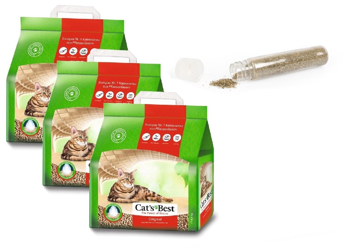 Cat's Best Original 3x10l - Cat's Best Original voordeelverpakking - incl catnip