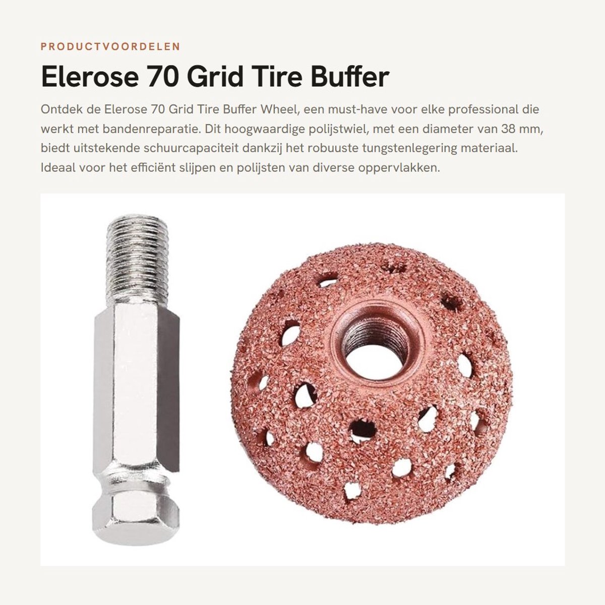 Dailygoods- Buffing Wheel 70 Grid - Polijstschijf 38-40mm - Verbindingsstang - Slijpgereedschap - Hoogwaardige Tungsten Legering - Lichtgewicht 84 gr - Polishing Wheel