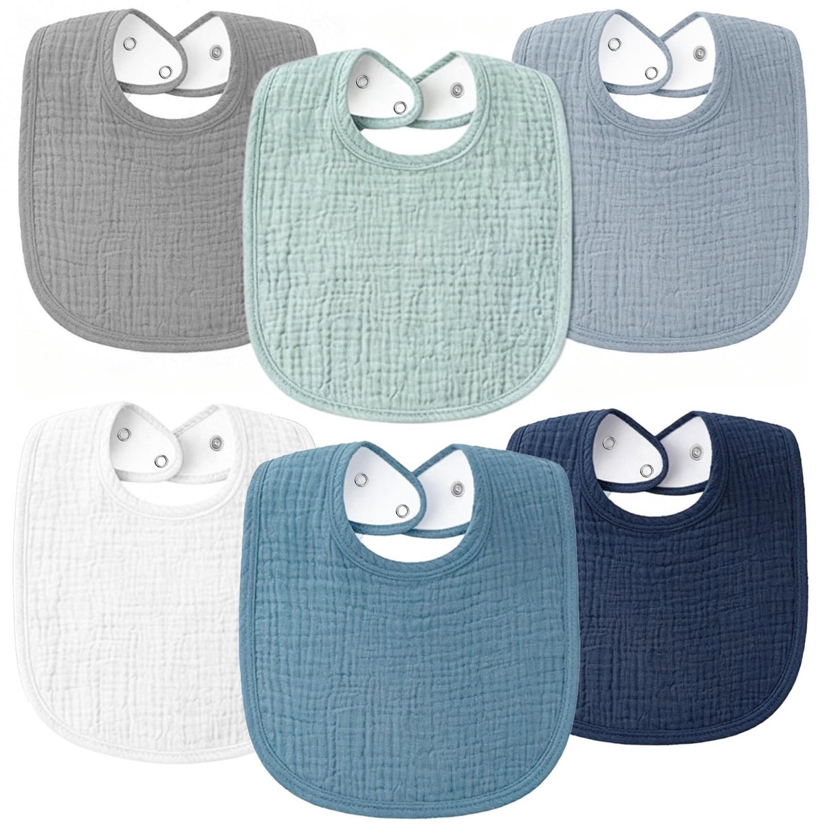 Dailygoods - Zachte Slabbetjes voor Baby's - 6 Stuks Verstelbaar en Uniseks
