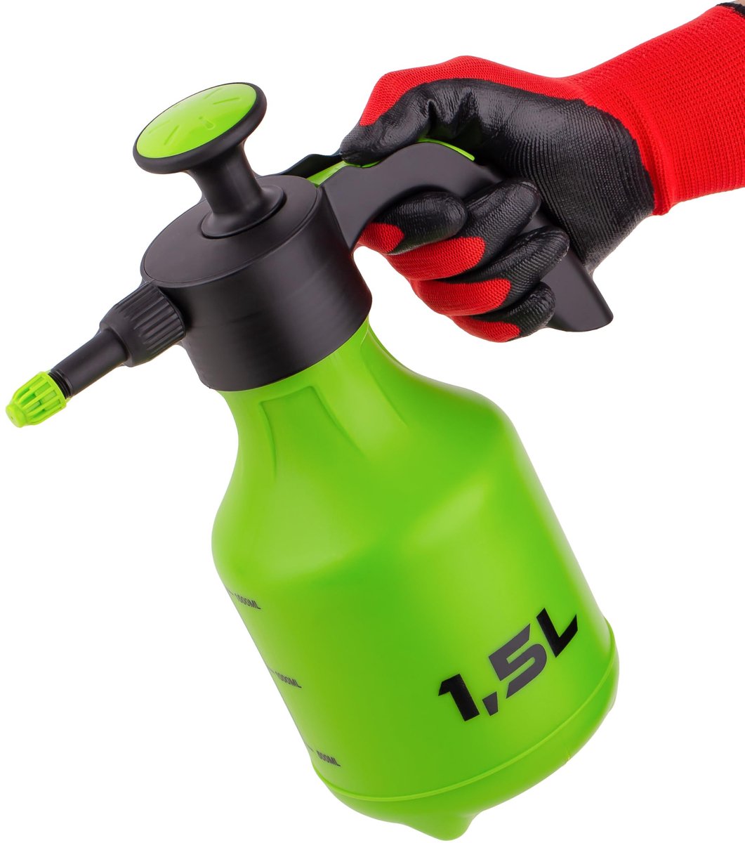 Dailygoods- Drukspuit 1,5 liter - Verstelbare Sproeikop - Tuinsproeier - Plantensproeier - Pompsproeier - Efficiënte Irrigatie - Sproeier