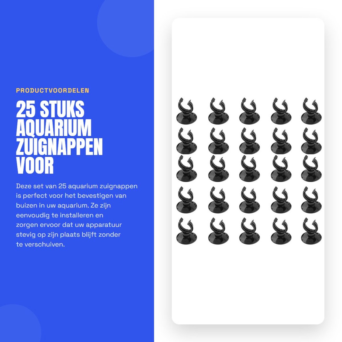 Dailygoods - 25 Stuks Aquarium Zuignappen voor Buisbevestiging