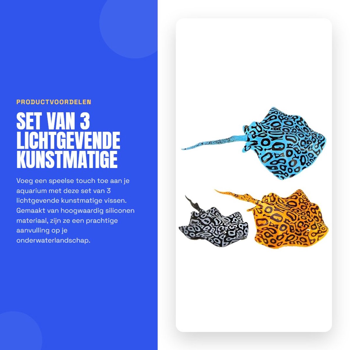 Dailygoods - Set van 3 Lichtgevende Kunstmatige Vissen voor Aquarium Decoratie