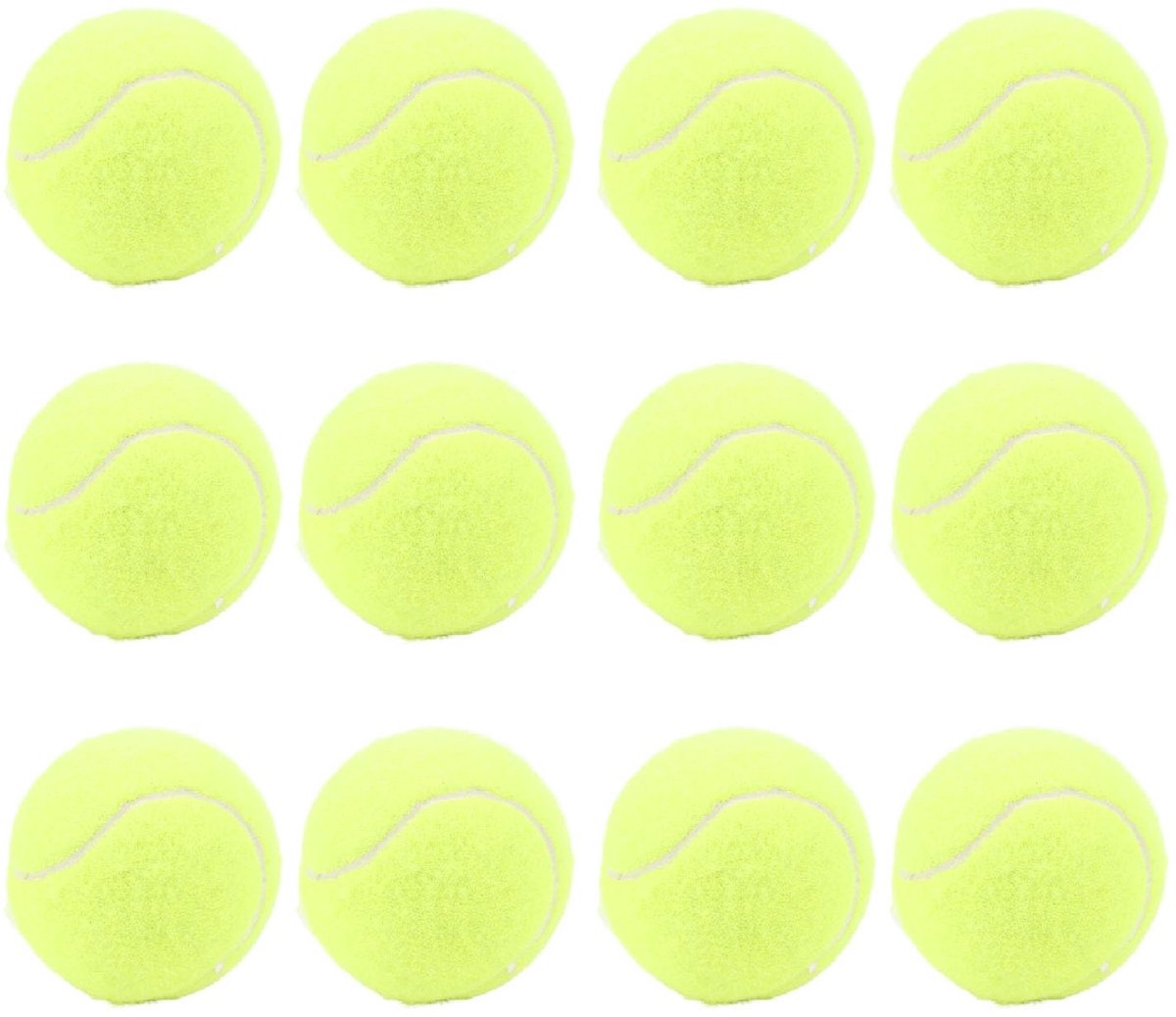 Dailygoods- Tennisballen 12 stuks - Rubber - Training - Honden - Vrije tijd - Opbergtas - Speelballen