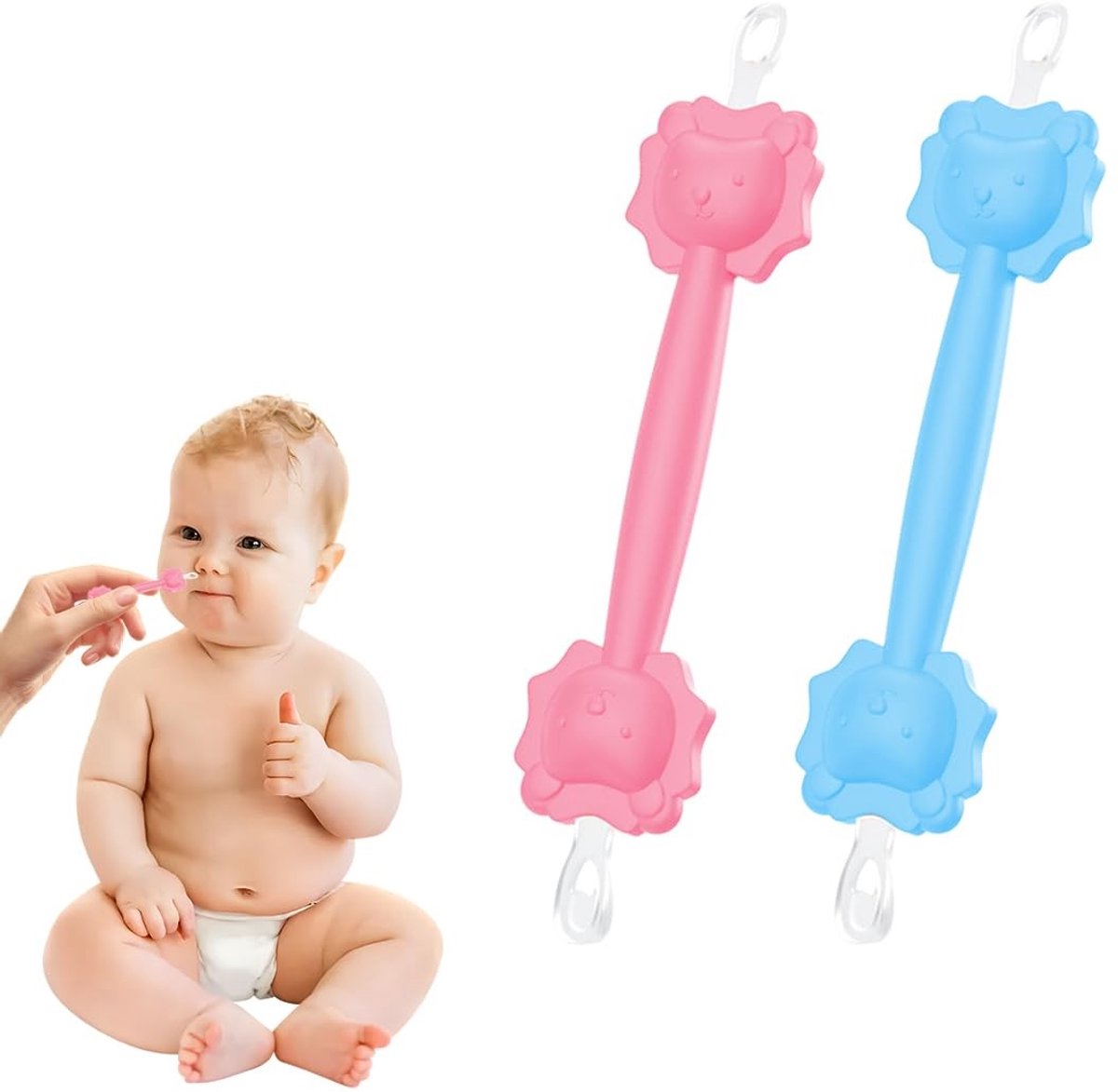 Dailygoods - 2 Stuks Neusreinigingsklemmen voor Baby's in Roze en Blauw