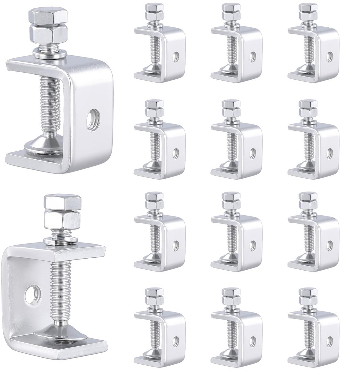 Dailygoods - Set van 14 C-Klemmen - Roestvrij Staal voor Houtbewerking