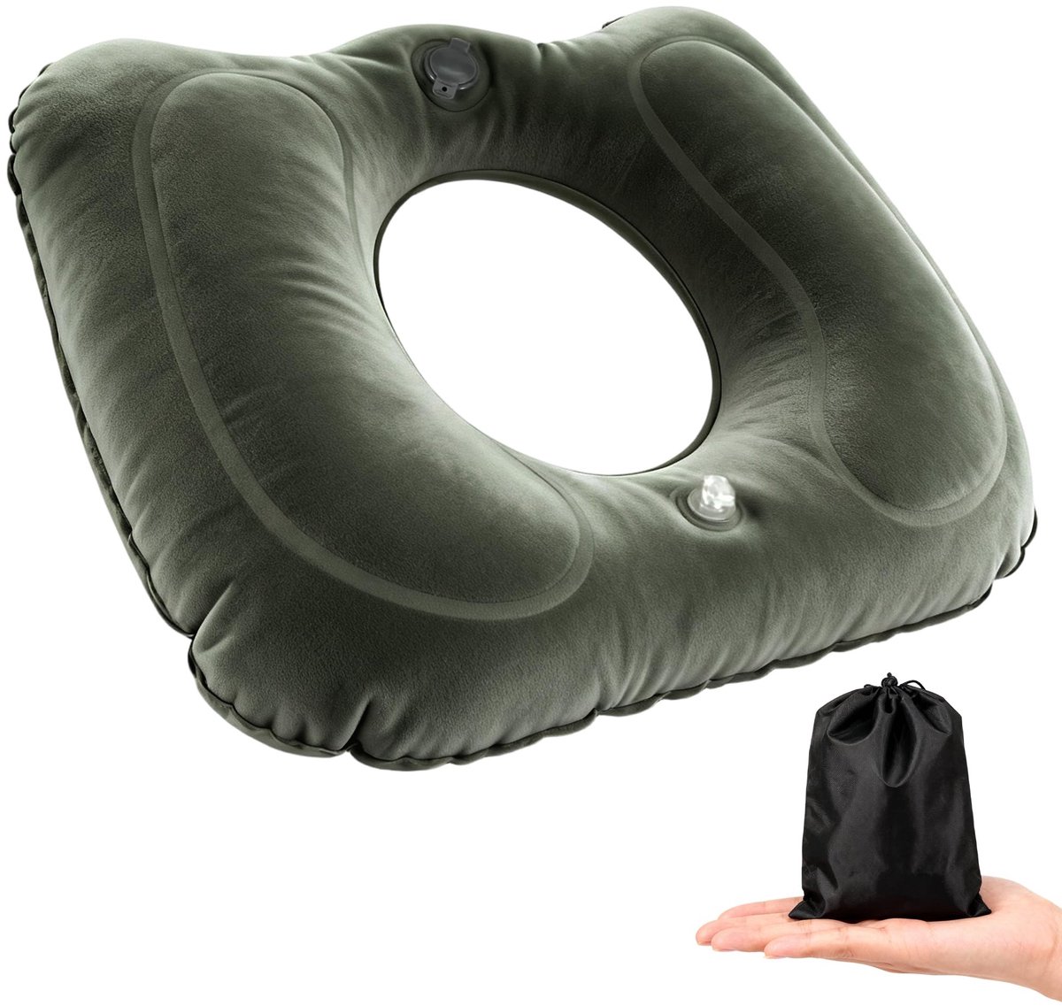 Dailygoods- Donutkussen Orthopedisch - Opblaasbaar Zitkussen - Draagbaar Luchtkussen - Ergonomisch Kussen - Drukverlichting - 40 x 46 cm