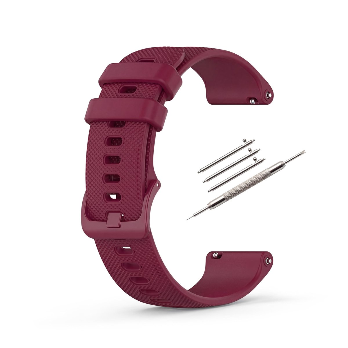 Dailygoods- Horlogeband Siliconen 20mm/22mm - Flexibel - Ademend - Snelsluiting - Compatibel met Garmin/smartwatches - Inclusief montageset - Horlogearmband