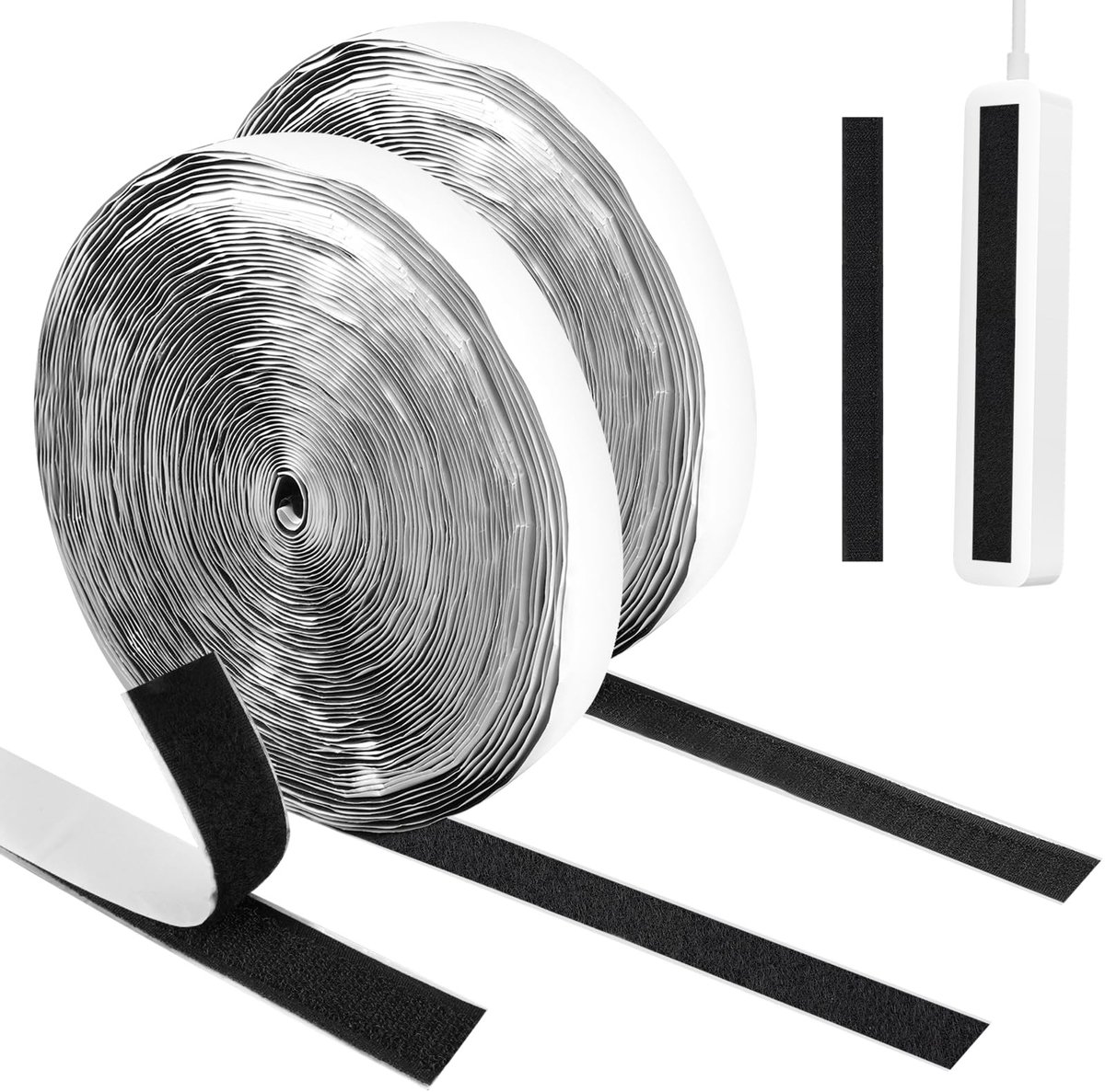 Dailygoods - 2 Stuks 20m X 20mm Zelfklevend Klittenband, Extra Sterk
