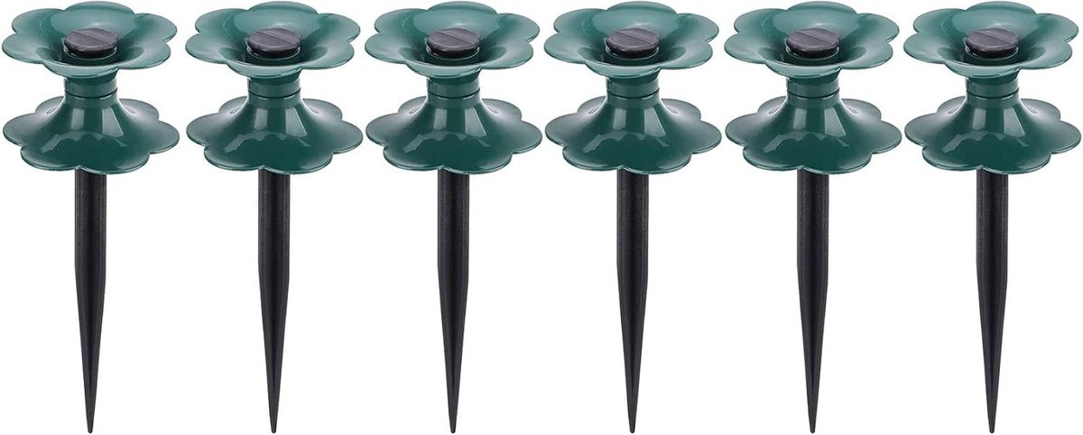 Tuinslanggeleider Spike - Slanggeleider - Bescherming Planten - Eenvoudige Installatie - 6 stuks - Donkergroen