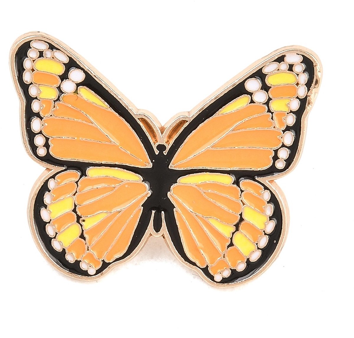 Pin - oranje vlinder - butterfly - broche - kledingspeld - verzameling