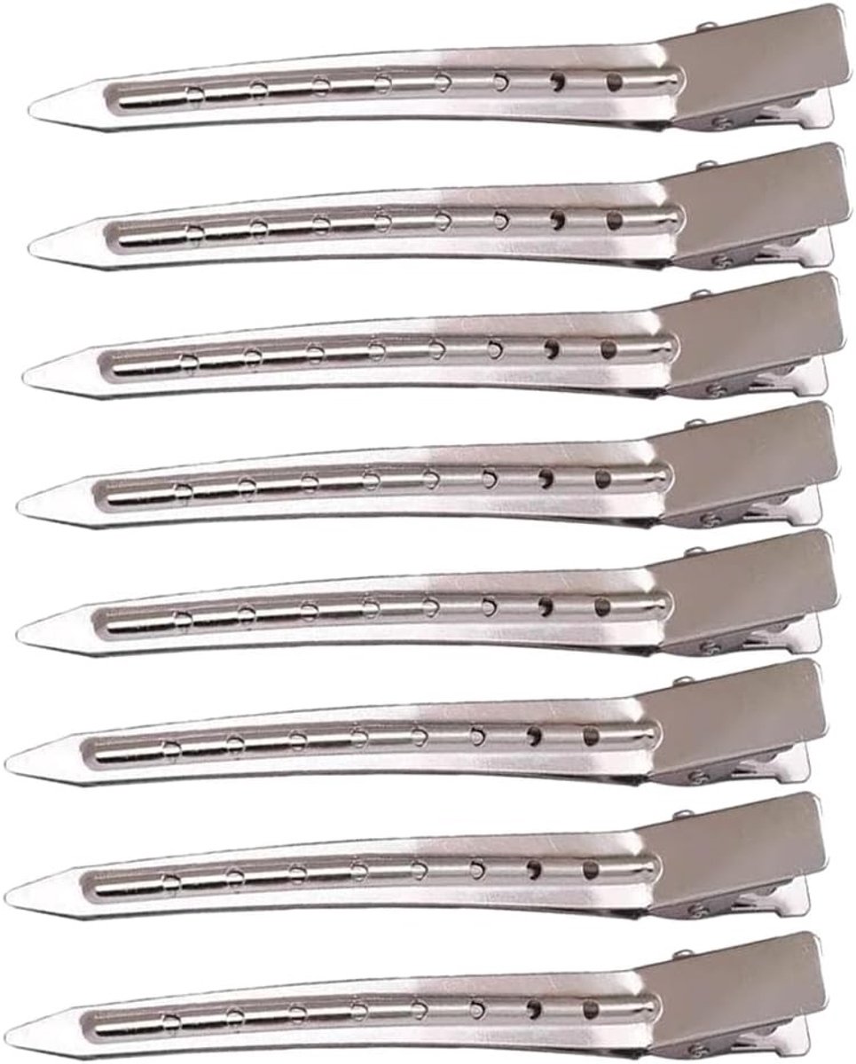 Professionele Haarclips voor Diverse Haistyling en Makeup - 8 Stuks Metalen Klemmen voor Dameshaar