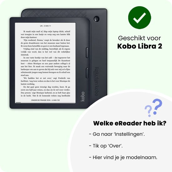Hoesje Geschikt voor Kobo Libra 2 Hoes Book Case - Hoes Geschikt voor Kobo Libra 2 Hoesje Book Cover - Don't Touch Me van Hoesje  — afbeelding 2