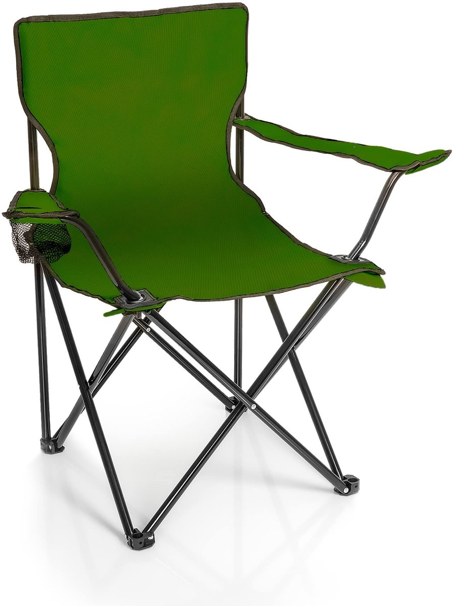 Dailygoods - Vouwstoel Groen - Campingstoel met Bekerhouder en Draagtas
