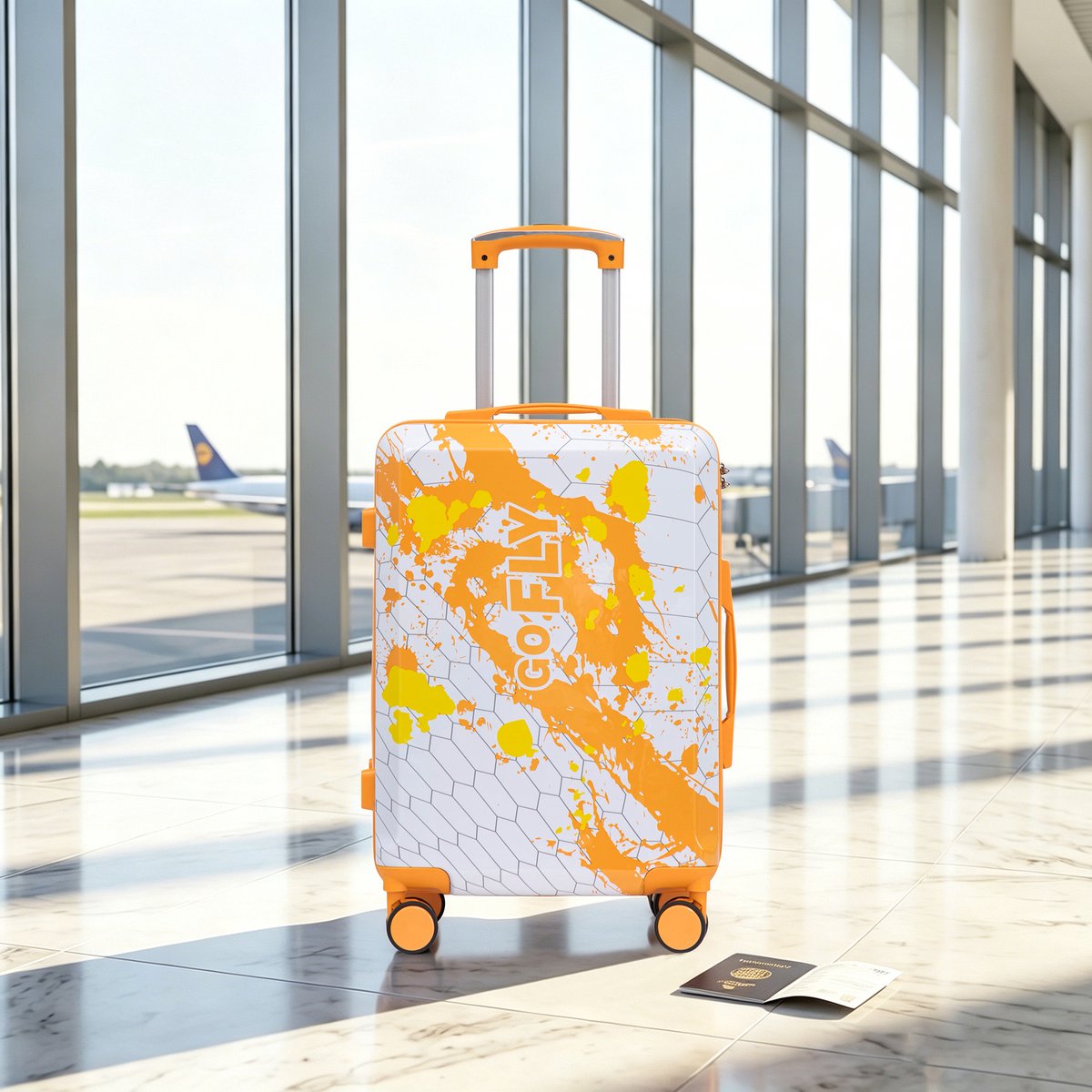 koffer - Handbagage Koffer - Reiskoffer - Trolley - Koffers - 55x39x22 cm - Spinner wielen - Cijferslot - Lichtgewicht - Oranje