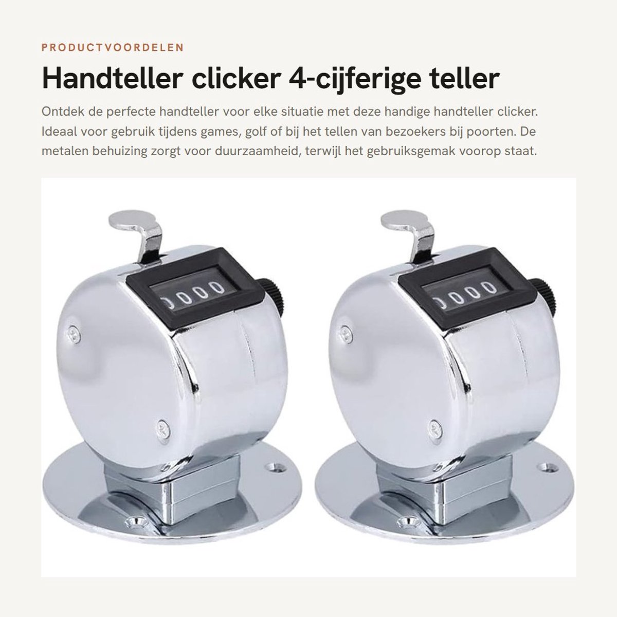 Dailygoods - Handteller clicker - 4-cijferige teller - Draagbaar en licht - Tally Clicker Counter - Geschikt voor games en poorten - 2 stuks