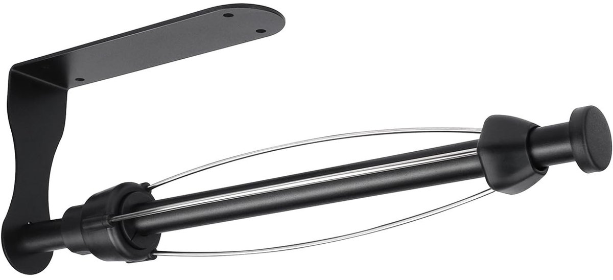 Dailygoods- Keukenrolhouder met instelbare demping - Zelfklevend - Roestvrij staal - Voor keuken/badkamer - Eén hand te bedienen - Zwart - Papieren Handdoekhouder
