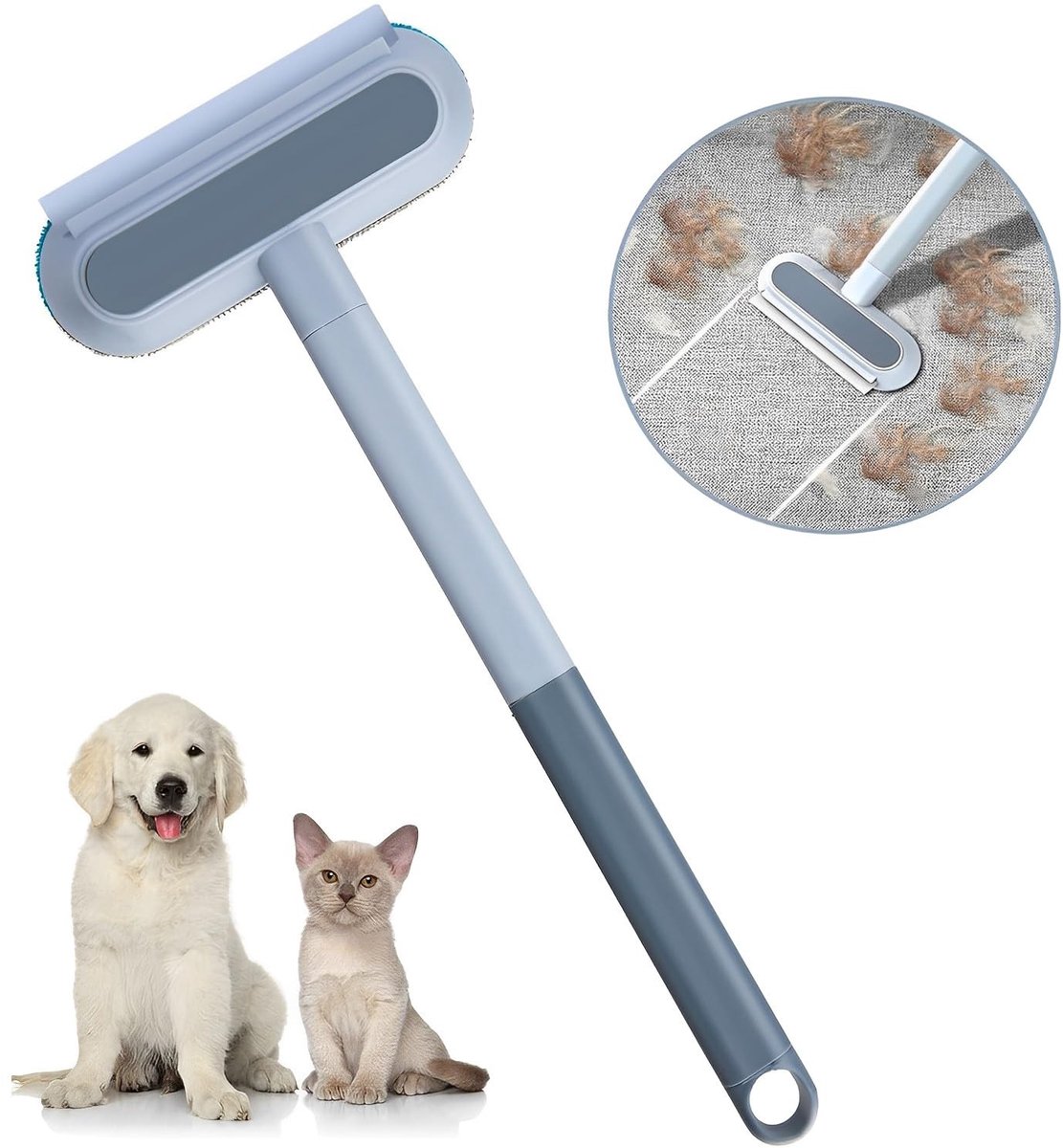 Dailygoods- Dierenhaarverwijderaar multifunctioneel - Pluisverwijderaar voor kleding - Pluisrol voor hondenharen - Pluisborstel voor kattenharen - Herbruikbaar en wasbaar - Lange handgreep