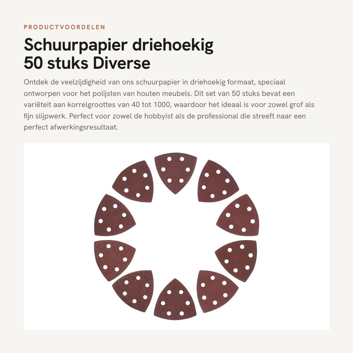 Dailygoods- Schuurpapier Set 50 Stuks - Driehoekig - Korrel 40-1000 - Aluminiumoxide - Antistatisch - Voor Houten Meubels - Schuurvellen
