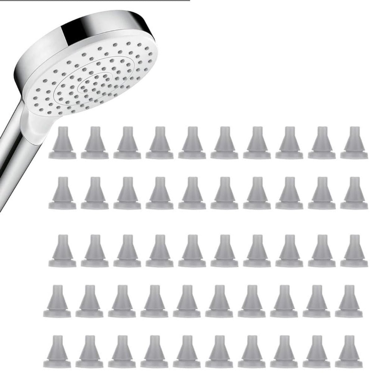 Dailygoods- Douchekop Vervangende Onderdelen 50 Stuks - Siliconen Sproeikoppen - Douchekop Accessoires - Douchekop Reparatie - Douchekop Onderdeel - Grijs