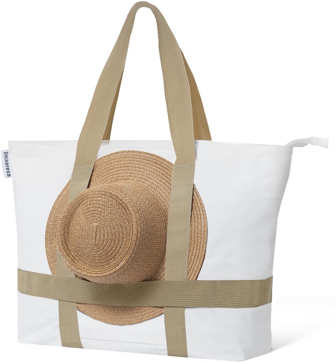 Dailygoods- Strandtas XXL met ritssluiting - Reistas - Bad- en saunatas - Shopper - Multifunctioneel - 35 liter, 45x16x38 cm