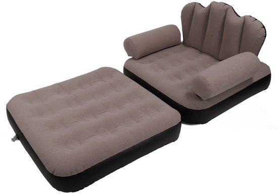 Opblaasbare Slaapbank - 198 x 100 cm - 5-in-1 Sofa en Luchtbed - PVC met Flocking - Voor Binnen en Buiten — afbeelding 2