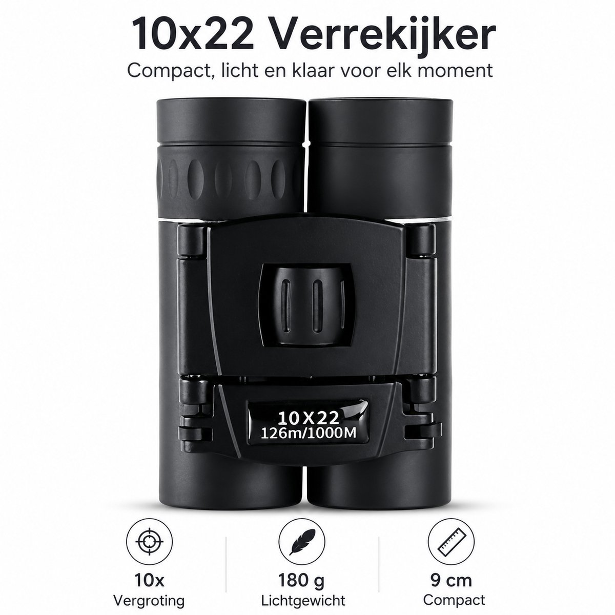 Verrekijker-10x2 -Compacte verrekijker-Waterdicht - Met nekkoord-Opvouwbaar