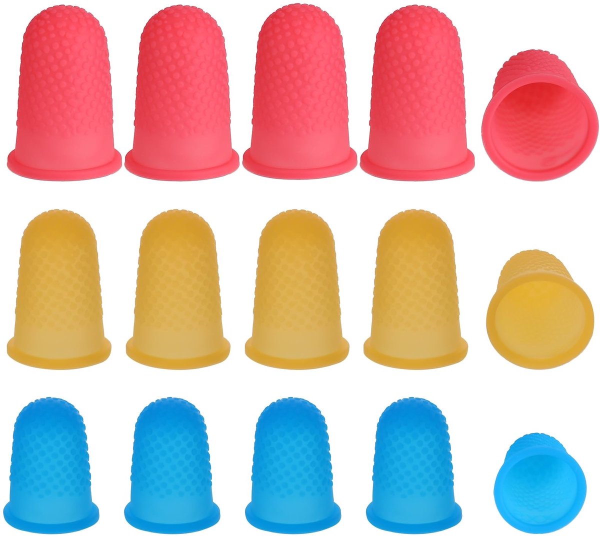 Dailygoods- Vingertopbeschermers 15 Stuks - Silicone Beschermcovers - Herbruikbare Pads - Antislip - Comfortabel - Voor Knutselen/Sewing - Vingertoppen
