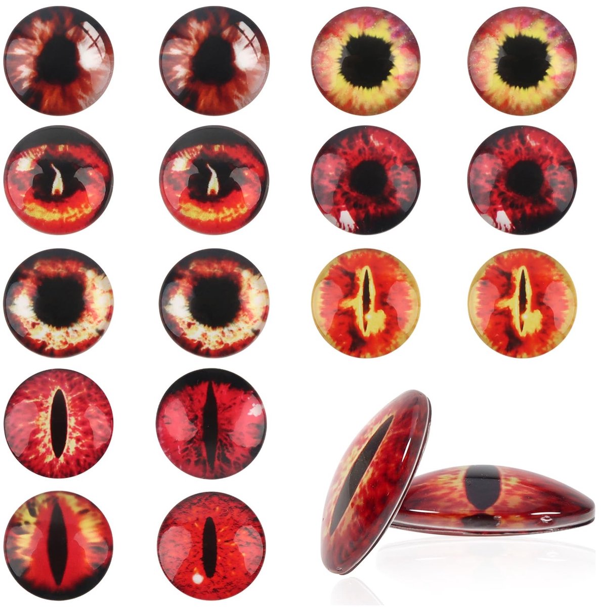 Dailygoods- Glazen Ogen 25mm Rood - 20 Stuks - Veiligheidsogen - Handgemaakte Projecten - Glasmateriaal - Duurzaam - Poppenogen