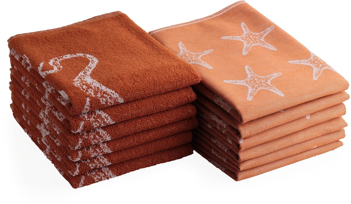 Dailygoods- Keuken- en Vaatdoeken Set 12-delig - 100% Katoen - 6x 50x70cm / 6x 50x50cm - Oeko-Tex Gecertificeerd - Absorberend - Duurzaam - Theedoeken