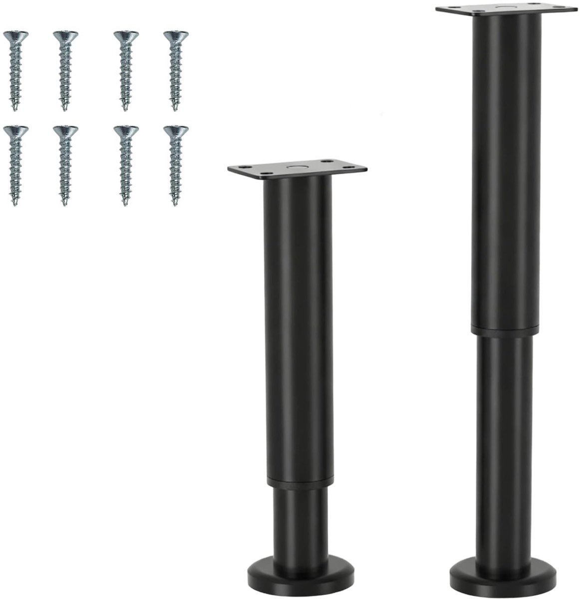 Dailygoods - Set van 2 Hoogte Verstelbare Meubelpoten 25-43 cm