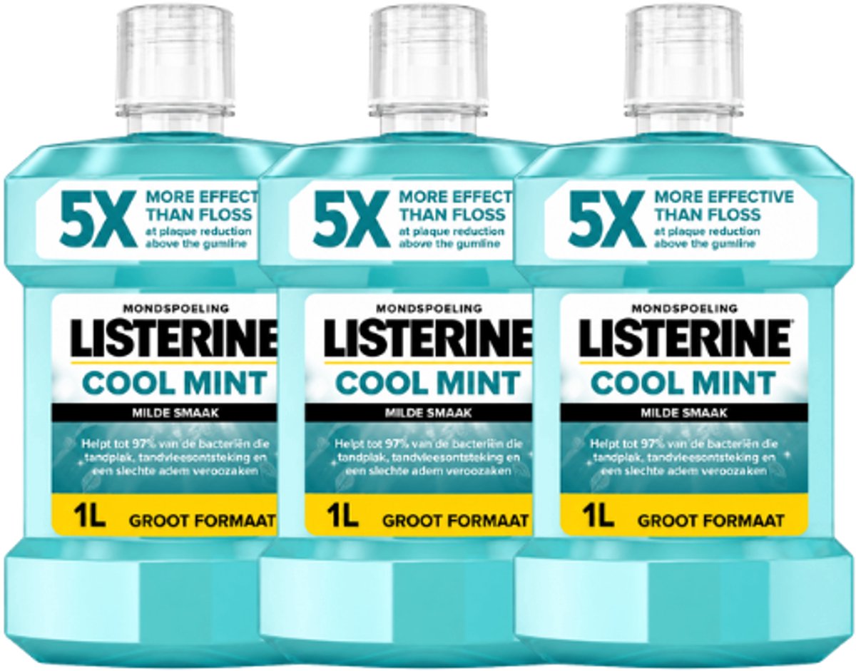 Listerine Cool Mint Mild Mondwater - 3 x 1000 ml